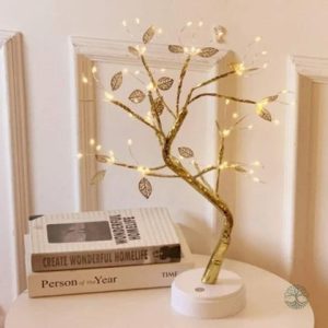 Lampe de chevet dorée, design inspiré de la nature pour intérieur