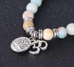 Mala en Amazonite, 108 perles, symbole de protection