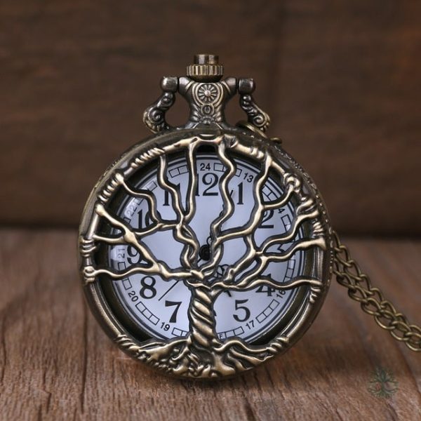 Montre à gousset vintage avec motif Arbre de Vie