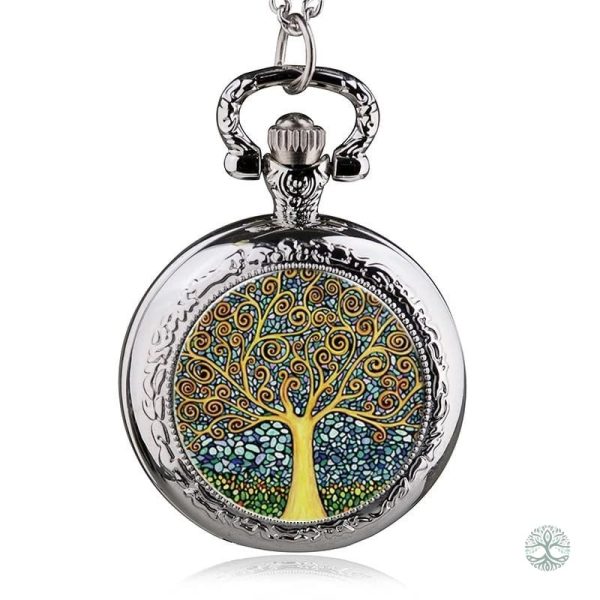 Montre à Gousset Arbre de Vie Coloré, design unique et artistique
