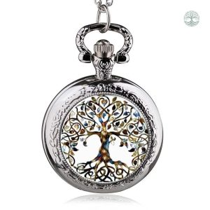 Montre à gousset Arbre de Vie au design viking