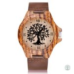 Montre Arbre de Vie en cuir beige élégante et stylée