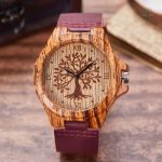 Montre Arbre de Vie en cuir marron élégant et intemporel