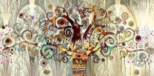 Tableau contemporain sur le thème de l'Arbre de Vie
