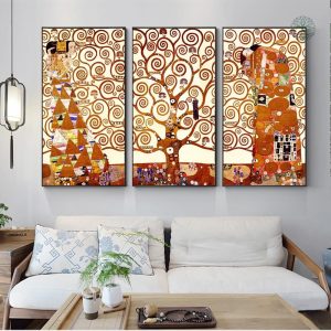 Tableau Arbre de Vie Klimt en 3 pièces