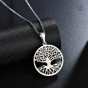 Collier Arbre de Vie en acier élégant et symbolique