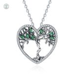 Collier Arbre de Vie en Argent avec Émeraude