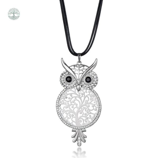 Collier Arbre de Vie avec Chouette en Argent