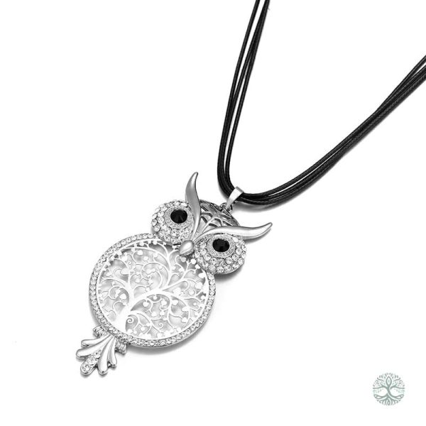 Bijou Arbre de Vie avec motif de Chouette en argent