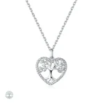 Collier Arbre de Vie en forme de cœur fleuri