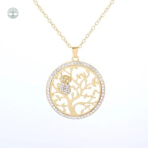 Collier Arbre de Vie avec Hibou en Or
