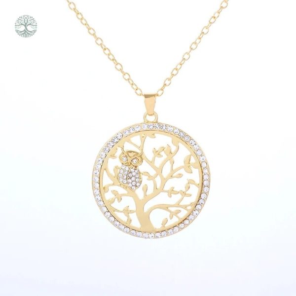 Collier Arbre de Vie avec Hibou en Or