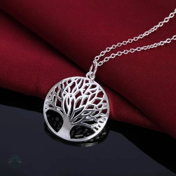 Bijou Arbre de Vie en argent, design Lotus élégant