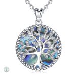 Collier Arbre de Vie en Nacre Bleue Argent 925