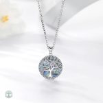 Bijou Arbre de Vie en Argent avec Nacre Bleue