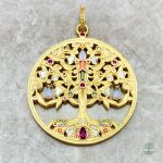 Pendentif Arbre de Vie en or et oxydes de zirconium