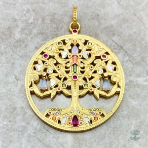 Pendentif Arbre de Vie en or et oxydes de zirconium