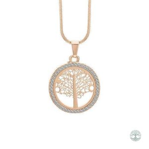 Collier Arbre de Vie en or rose avec diamant