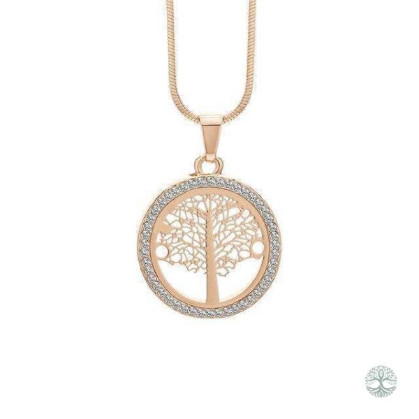 Collier Arbre de Vie en or rose avec diamant