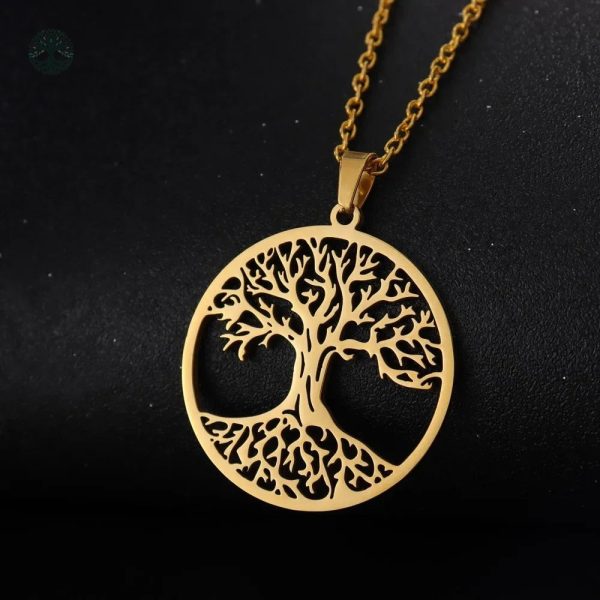 Bijou plaqué or inspiré par l'Arbre de Vie symbolique