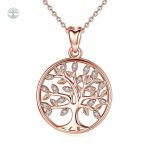 Collier Arbre de Vie en Argent Sterling 925 Or Rose