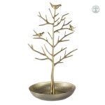 Porte-bijoux doré en forme d'arbre de vie