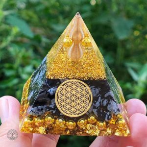 Orgonite Arbre de Vie Doré en résine