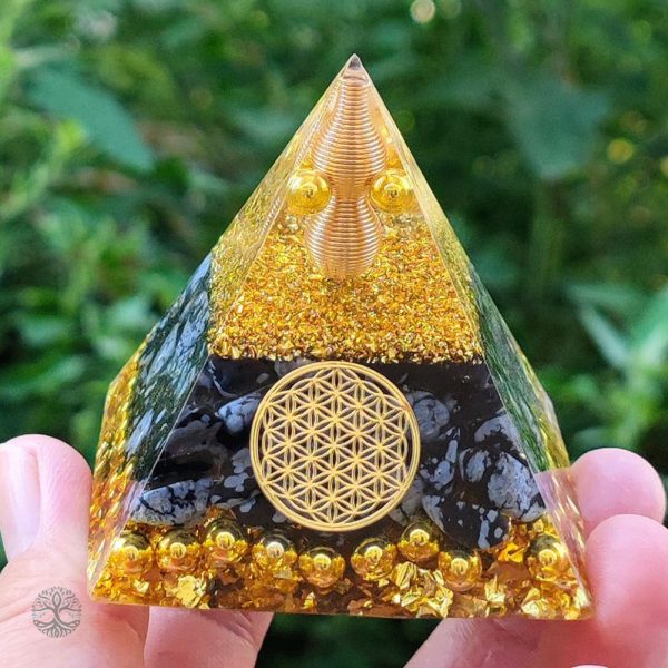 Orgonite Arbre de Vie Doré en résine