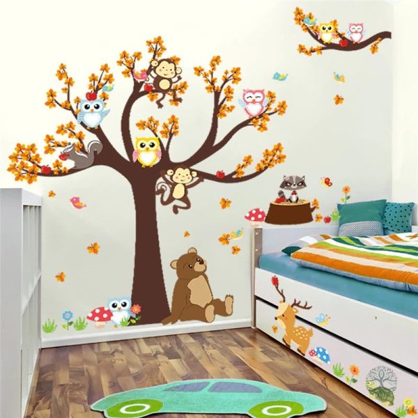 Sticker Arbre de Vie avec Hibou décoratif