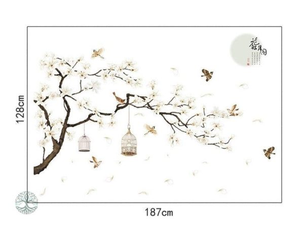 Autocollant arbre de vie inspiré de la culture japonaise