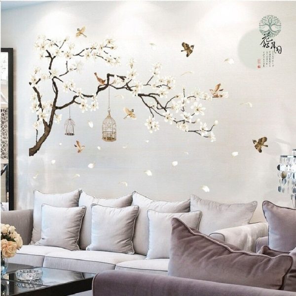 Sticker décoratif arbre de vie, style japonais élégant