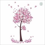 Adhésif arbre de vie rose, symbole de croissance