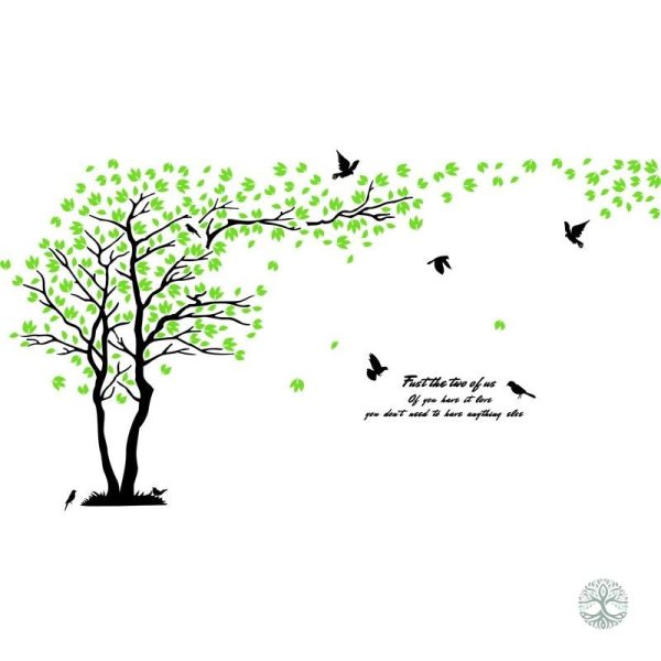 Autocollant vert représentant l'arbre de vie, design apaisant