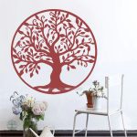Sticker mural représentant un arbre de vie stylisé