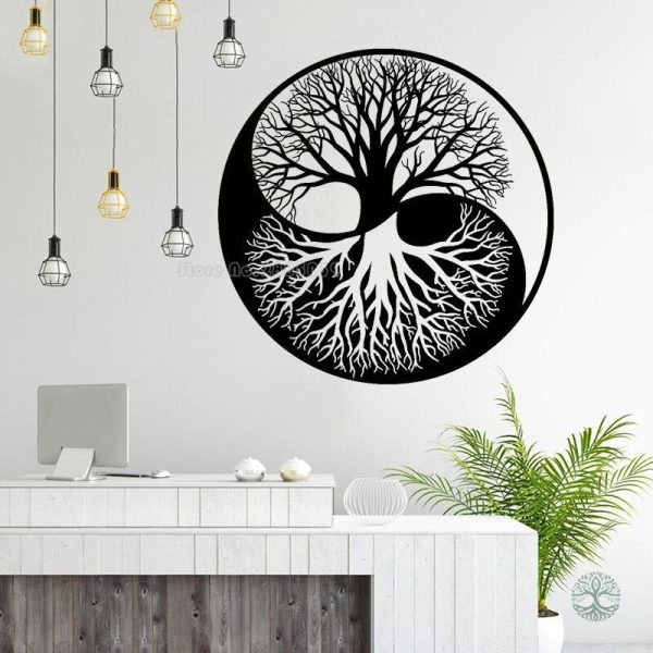 Sticker Arbre de Vie Ying et Yang design élégant