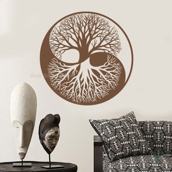 Sticker décoratif Arbre de Vie avec motifs Yin Yang