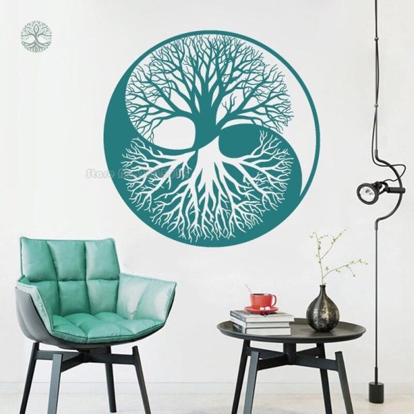 Autocollant symbolique Ying Yang Arbre de Vie