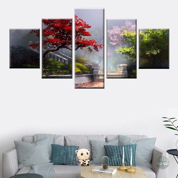 Tableau Arbre de Vie Cerisier Japonais en pleine floraison