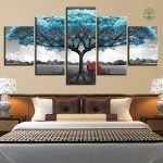 Tableau Arbre de Vie Bleu, œuvre artistique moderne