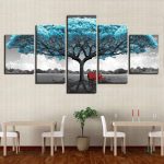 Art mural Arbre de Vie en bleu, décoration intérieure