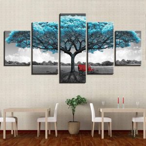 Art mural Arbre de Vie en bleu, décoration intérieure