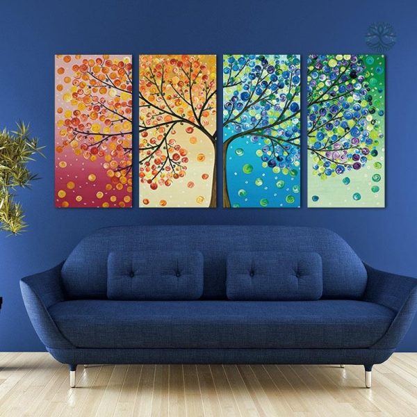 Tableau Arbre de Vie Coloré aux teintes vibrantes