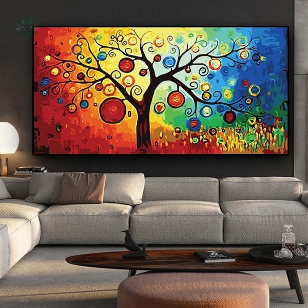 Art mural vibrant avec symbole de l'arbre de vie
