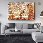Art mural Arbre de Vie, style Klimt, décoration intérieure