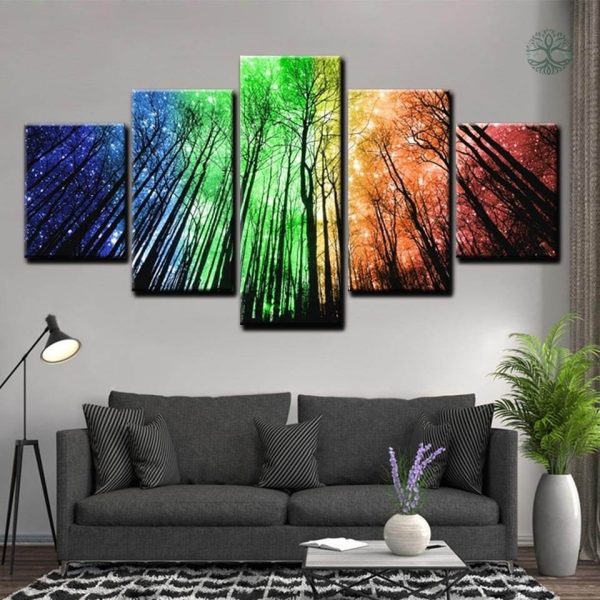 Tableau Arbre de Vie Multicolore, art mural vibrant