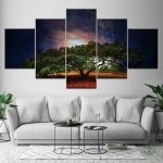 Tableau Arbre de Vie nocturne en couleurs apaisantes