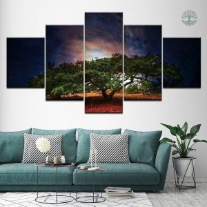 Détails d'un tableau Arbre de Vie avec motifs nocturnes