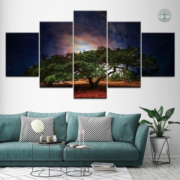 Détails d'un tableau Arbre de Vie avec motifs nocturnes