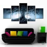 Tableau Arbre de Vie Sombre, œuvre contemporaine artistique