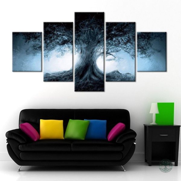 Tableau Arbre de Vie Sombre, œuvre contemporaine artistique
